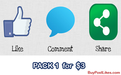 Buy facebook like comment share pack 1 – Buy Post Likes
